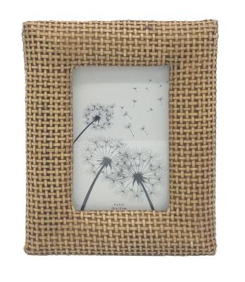 China Home Decoration Natural Color Rattan Photo Frame For Painting for sale