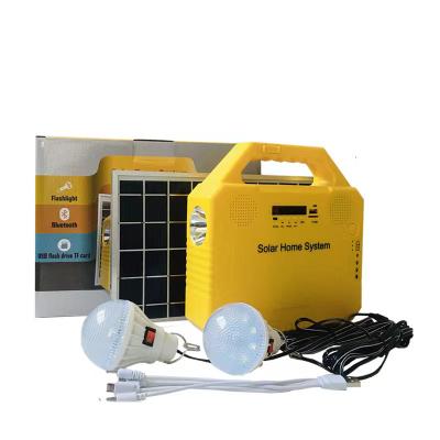 China Residential Portable Solar Lighting System Kits Solar Lighting System Kits Outdoor Outdoor Solar Panel Powered With 2 LED Bulbs for sale