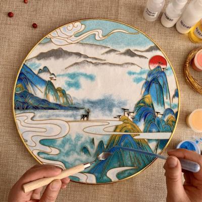 China 2022 Relaxing Traditional Filigree Painting Children's Color Diy Painting Set Sand Art With Tool Filigree Painting for sale