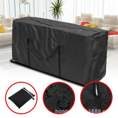 China Durable Outdoor Furniture Storage Bag Black Cushion Storage Bag 210 D Oxford Fabric for sale