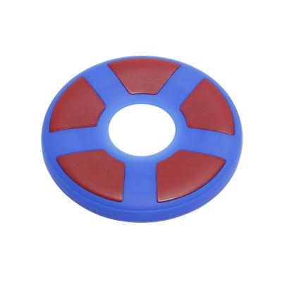 China Viable Made In China Silica Gel Dog Discs Rope Safe Training Multicolor Round Toy Pet Flying Disc for sale