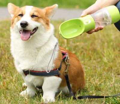 China Viable Collapsible Pet Water Bottle PC Puppy Pet Travel 3 in 1 Water Food Bottle for Dogs Drinks Dog Animal Portable Feeder for sale