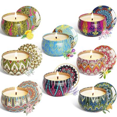 China Colorful scented gift box set in 8 pcs festival soy wax scented candles for party for sale