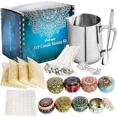 China Wholesale Price Multicolor Diy Scented Beeswax Custom Material Scented Holiday Candle Making Kit for sale