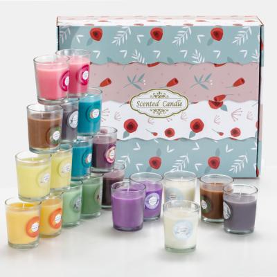 China 12 Pcs 4.7Oz Glass Candles Multicolor Scented Natural Soy Wax Candle Gift Set For Home Deco Spa Weddings Birthday Holidays for sale