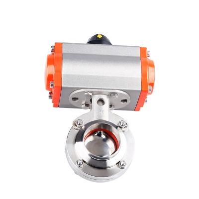 China General New Style Sanitary Stainless Steel Quick-connect Clamped Pneumatic Butterfly Valve for sale