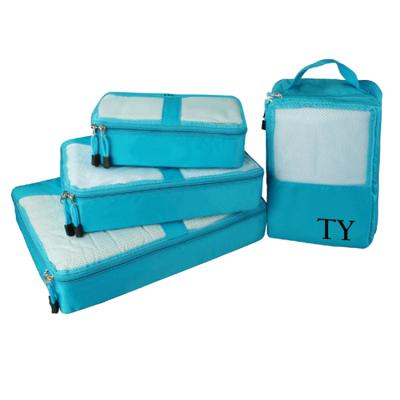 China Lightweight 4pcs Multiple Size Travel Organizer Set Custom Luggage Packing Cubes for sale