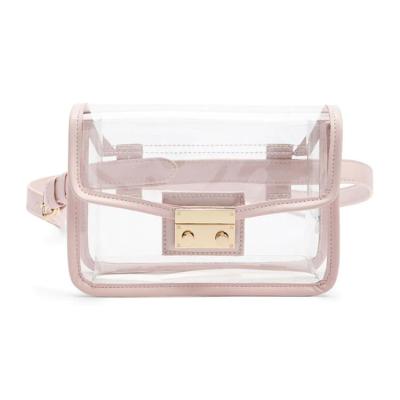 China Water Proof Design Fashion Belt Bag Woman Pink Pussy Pack Clear PVC Waist Bag New for sale