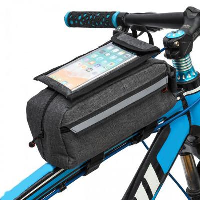 China Multifunctional Cycling Waterproof Bags Tool Pack Tube Bike Phone Bag Bicycle Front Recycling Bags for sale