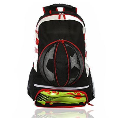 China Soccer Shoe Bag Printed Promotional Soccer Backpack Cheap OEM Soccer Bag With Shoe Compartment for sale