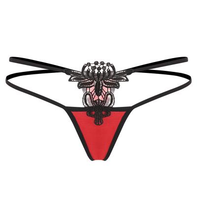 China Hot Indicating Vivid Attraction Stringed Crotch G-String Double Breathable Sexy Sex Flower Underwear For Adult Women for sale