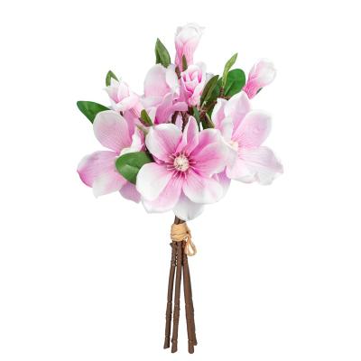 China Bulk Faux Plants Magnolia Immortal Pink Home Office Artificial Flower Decoration Outdoor And Indoor Simulated Flowers for sale