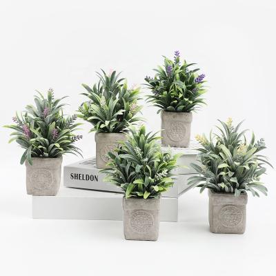 China Artificial Mini Fake Plant Lavender Garden Home Office Immortal Wedding Party Decor Bulk Artificial Plants for sale