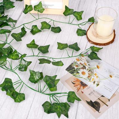 China OEM ODM Minimalist Wall Hanging Preserved Plant Green Leaf Bouquet For Garden Landscaping DIY Dector Ivy Leaves Artificial for sale