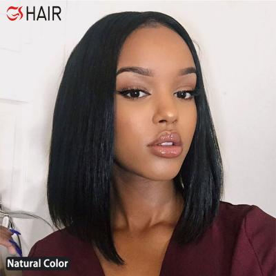 China Hot Sale Cheap Wavy Brazilian Short Straight Wig, Custom Black Brazilian Lace Front Wig, 100% Afro 100 Cuticle Virgin Hair Wig for sale