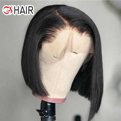 China Silky Straight Wave Glueless Bob Lace Front Wigs Peruvian, Short Hair Bob Wigs, Lace Bob Virgin Human Hair Lace Frontal Wigs for sale