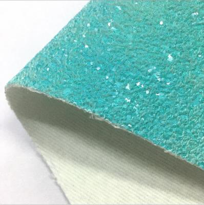 China Wrinkle Resistant Chunky Custom Glitter Synthetic Synthetic Leather For Shoe And Bag Fabric for sale