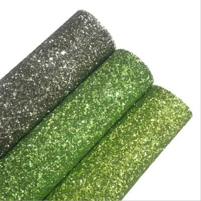 China High Quality Classic PU Leather High End Home Chunky Glitter Wrinkle Resistant Textile Fabric For Shoes Bags for sale