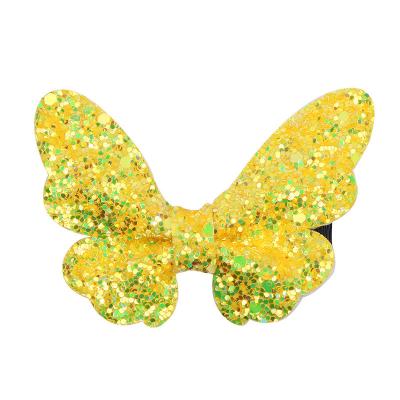 China Fashionable Glitter Hair Barrette Girls Multi Color Hair Bow With Clip for sale