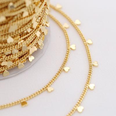 China High Quality 14k Gold Heart Shape Chain Bracelet For Jewelry Making Findings Diy Deliveries for sale