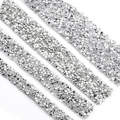 China Flatback Crystal Rhinestone Ribbon Diamond Rhinestone Ribbon Bling Ribbons Roll Up Sash Bandage Wrap For Birthday Wedding Cakes Craf for sale