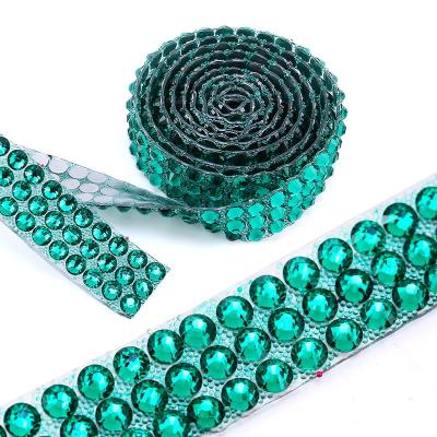 China Flatback Crystal Rhinestone Ribbon Diamond Rhinestone Ribbon Bling Ribbons Roll Up Sash Bandage Wrap For Birthday Wedding Cakes Craf for sale