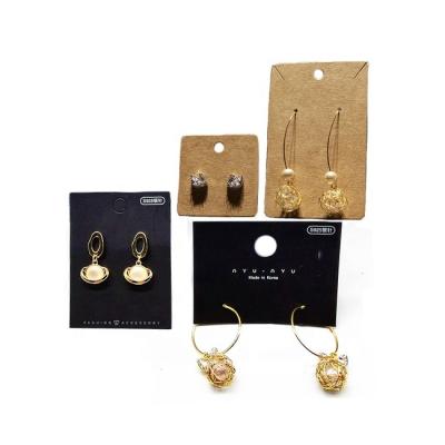 China Cheap Custom Hanging Earring Cards Jewelry Display Cards Necklace Wrapping Paper Earring Cards Printing Logo Black Wallpaper Hanging Earring Card For Jewelry for sale