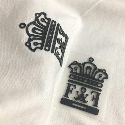 China Viable custom logo printing clothes covers iron on 3d embossed heat transfer pressed silicone label for t-shirt swimwear fabric shoes for sale