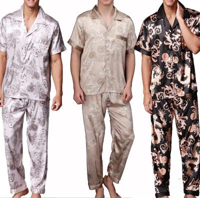 China Wholesale Hot QUICK DRY Men's Satin Nightwear Silk Sleep Shorts Pijama Sets for sale