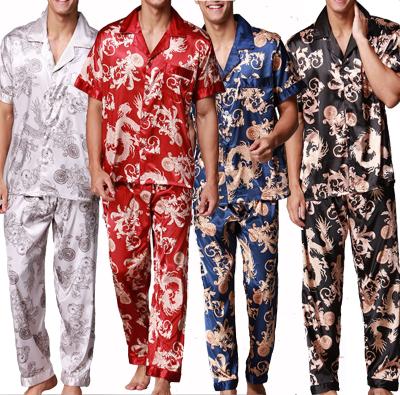 China QUICK DRY Mens Shorts Sheaths Silk Pajamas Plus Size Satin Sleepwear Fabric 1pc/opp Bag Factory Price Custom Designer Two Piece Set Satin for sale