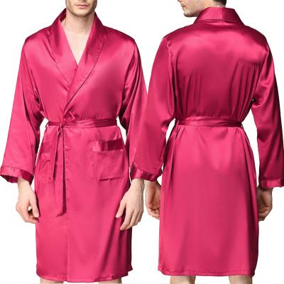 China QUICK DRY Men Soil Summer Silk Mens Spring Nightgown Long Sleeve Sleepwear Plus Size Bathrobe Sleepwear for sale