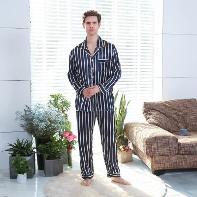 China Men's Pajamas QUICK DRY Home Long Robes Customize Print Like Striped Picture Quick Dry Men Accept Customize New Casual Printed Breathable Long Sleeve for sale