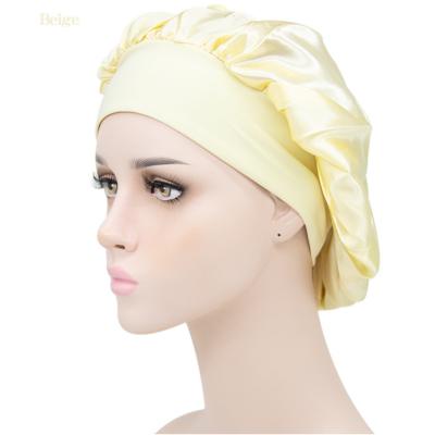 China Logo Soft Womens Hair Cap Quality Guaranteed /skin-friendly/Breathable/enjoyable Unique Custom Made Satin Quick/Soft Dry Logo Soft Womens Hair Bonnet for sale