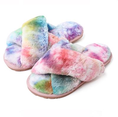 China Fashion Trend Chengyifeng New Child Winter Fur Slippers Female Home Sandals Slides Popular Kids Slippers Fashion Cotton Kid'sslides Slippers for sale