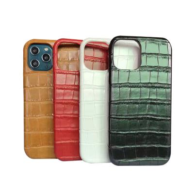 China Factory Wholesale OEM/ODM Crocodile Shockproof Inclusive Genuine PC Pattern Leather Phone Case For Iphone 13 ProMax Protective Case for sale