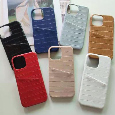 China New Hot Selling Shockproof Luxury Card Slot Stand Cell Phone Back Cover Leather Case For iPhone 13 12 pro Max 11Pro/ for sale