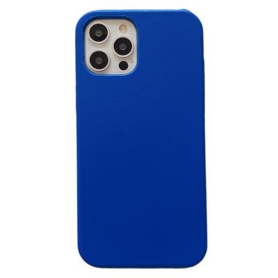 China Klein Blue Leather Shockproof Simple Cell Phone Case For Iphone 11/12/13/pro/max Net Simple Red Male Goddess Style New for sale