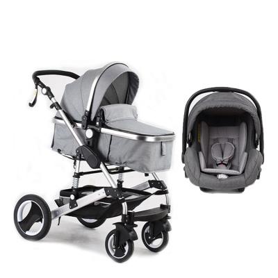 China 2021 2021 luxury aluminum baby stroller 3 in 1 baby stroller 3 in 1 foldable baby stroller with 4 wheels for sale