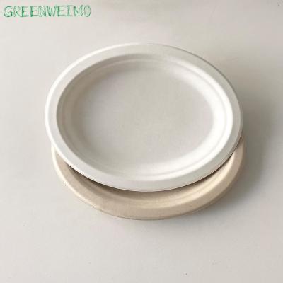 China Disposable Compostable Bagasse Packaging Paper Pulp Disposable Dishes For Wedding for sale