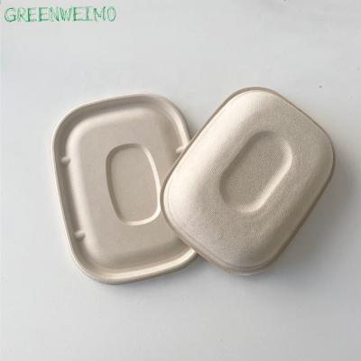 China Sustainable Bagasse Biodegradable Disposable Lunch Fast Food Custom Box With Lid for sale