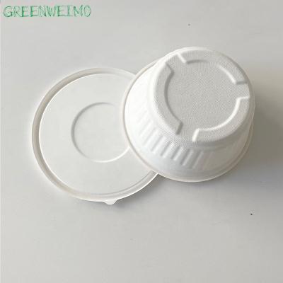 China Disposable White Biodegradable Bagasse Paper Pulp Container Packing Noodle Ramen Salad Bowl With Lid for sale