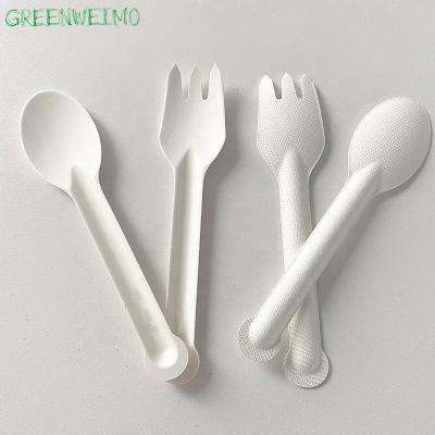 China Disposable Biodegradable Eco-friendly Bagasse Pulp Knife Fork Spoon Knife Cutlery Set Eco-Friendly Compostable Paper Set for sale