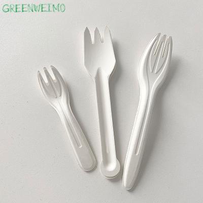 China Excellent Strength Eco-Friendly Disposable Sugarcane Biodegradable Bagasse Cutlery Disposable Paper Fork for sale