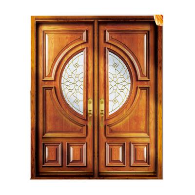 China Indian solid wood door models main door grill design for sale