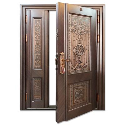 China ABYAT Steel Door Factory One And Half Steel Front Steel Main Door Te koop