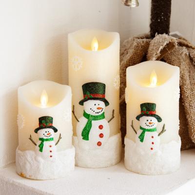 China Wholesale Christmas Snowman Decoration Gift and Gift Holiday Electronic Candle for sale