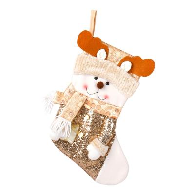 China Gift and Decoration Factory Hot Sale Red Christmas Stocking Christmas Decoration Socks Children's Candy Plush Christmas Stocking for sale