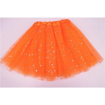 China Orange Color Polyester Fabric Dance Skirt 2-9 Years Old Children 90-120cm High Performance Cute Stage Tutu Skirt for sale