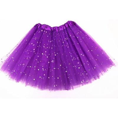 China Kids 28cm Long 90-120cm Waist Dance Skirt Color TUTU Skirt Cute Festival Dress Purple Hot Sale Stage Performance for sale