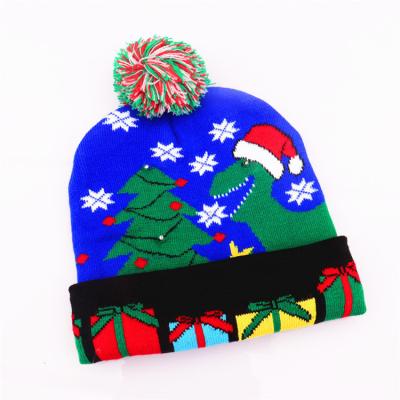 China Hot Sale Cheap Custom Gift And Decoration Christmas Tree Printed Knitted Wool Santa Hat Durable Christmas Hat for sale